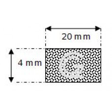 Rectangular sponge rubber cord | 4 x 20 mm| roll 100 meter